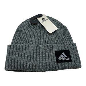 Adidas Men's Pine Knot 4 Fold Beanie Cap, Heather Grey/Black Winter Hap one size
